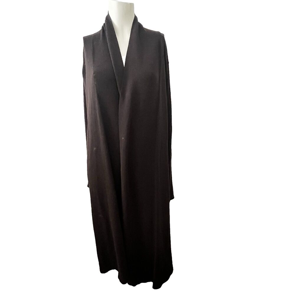 Eileen Fisher Wool Sweater Duster XL Brown Long Lagenlook Layers Relaxed Flowy
